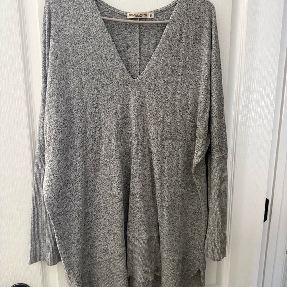 Cozy Grey V-Neck Sweater